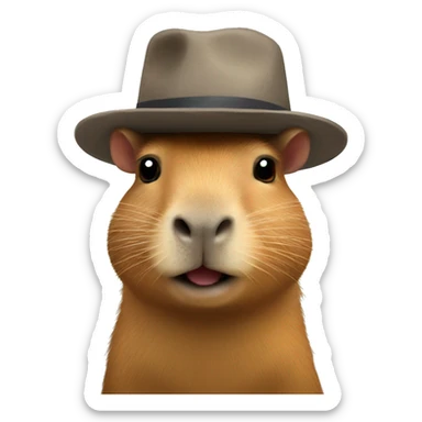 Capybara whit a hat sticker