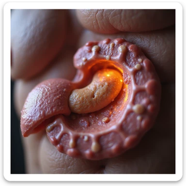 hyperrealistic anatomical 4K image showing carnitine cycle: fatty acids entering human mitochondrion, molecular and cellular details sticker