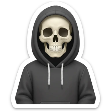 skull in hood funny sticker