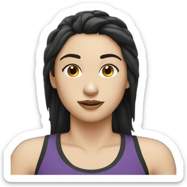 tired runner girl black hair white skin sticker