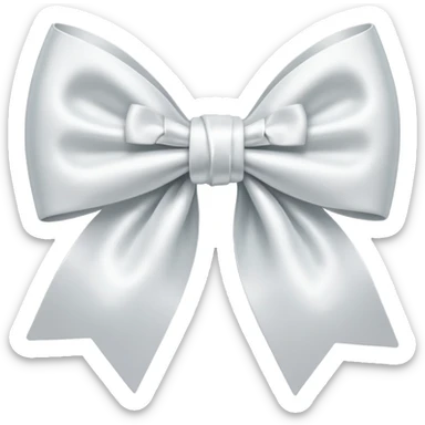 White bow on white bow sticker
