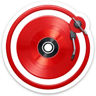 red vinyl record sticker