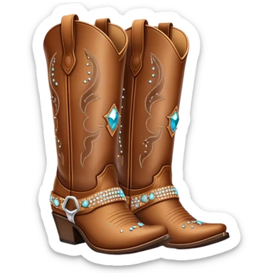 Rhinestone cowboy boots sticker