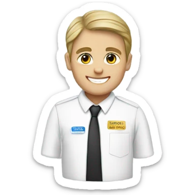 LDS Missionary wearing a nametag sticker