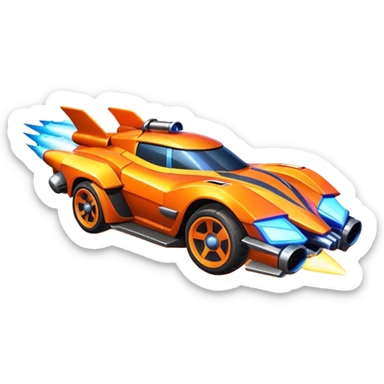 Rocket League car with rocket boost sticker