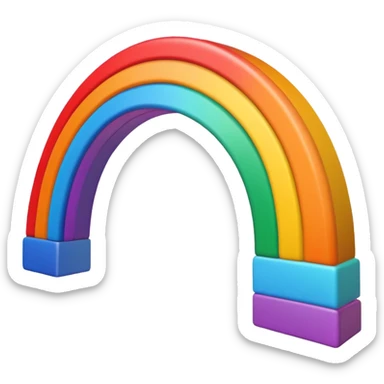Rainbow extending beyond the frame sticker