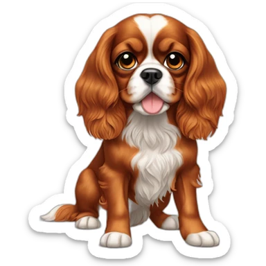 dog Cavalier King Charles Spaniel full height sticker