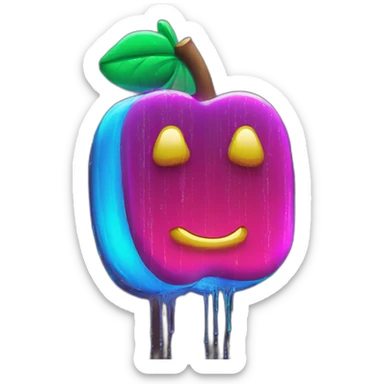 Juicy booty neon sign style man rain sticker