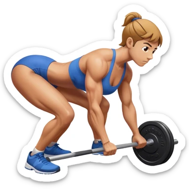 powerlifter bent-over row exercise sticker