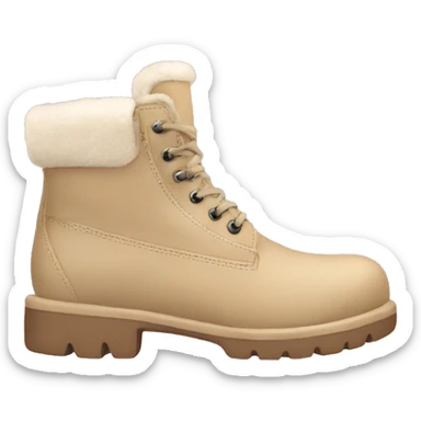 Beige aesthetic Winter Boots  sticker