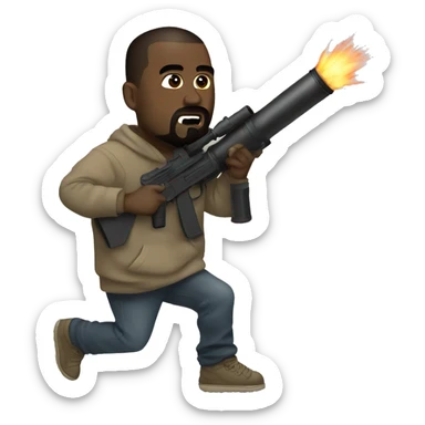 Kanye west with a bazooka  sticker