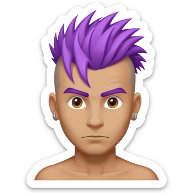 Man with purple Mohawk  sticker