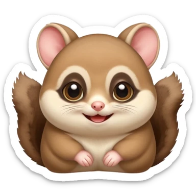 Fat and cute Japanese flying squirrel  sticker