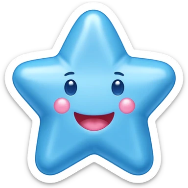 Blue bubblegum shaped as a star sticker