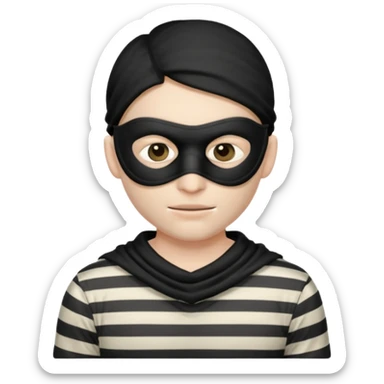 thief, with stripped shirt,thief mask. sticker