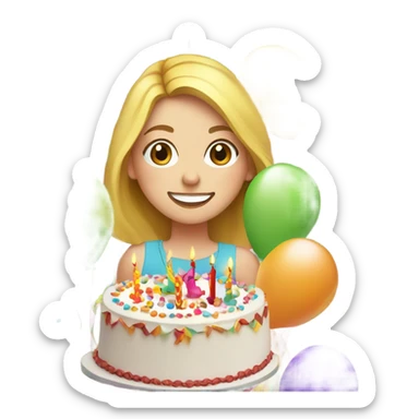Happy birthday white girl sticker