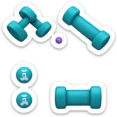 Yoga mat and two small weights  sticker