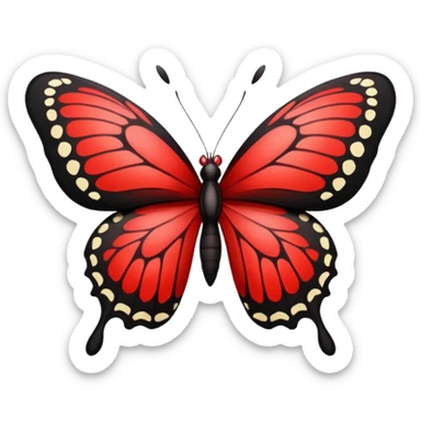 Red and black butterfly sticker