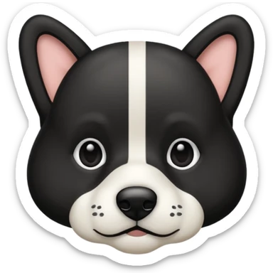 Chien noir avec bande blanche sur le poitrail  sticker