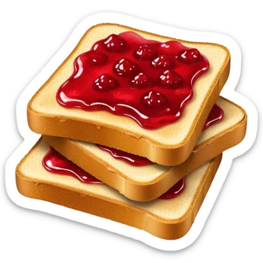 toasts with strawberry jam on top sticker