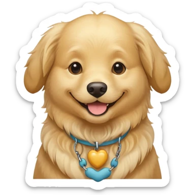 cream golden retriever sticker
