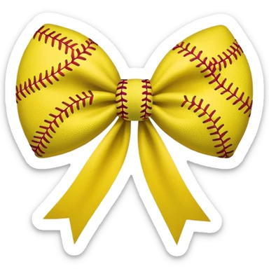 Bow with softball print  sticker