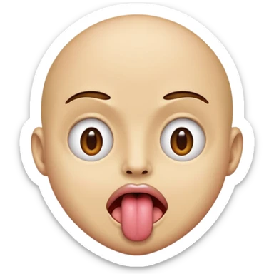 Tongue sticking out slightly eyes opened  sticker