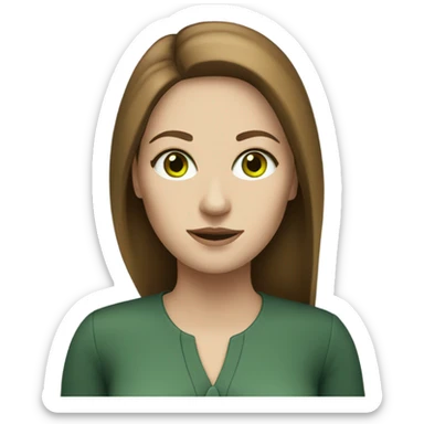 white female psychologist with brown hair and green eyes sticker