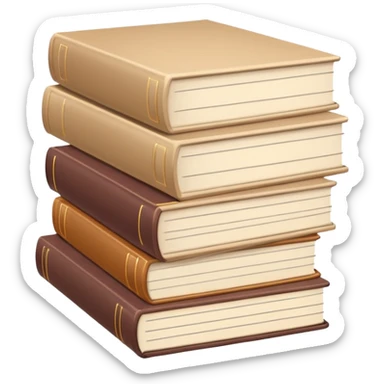 Thick pale beige books sticker