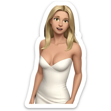 blonde girl in elegant dress sticker