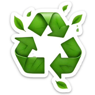 Green Recycle sign with leaves sticker