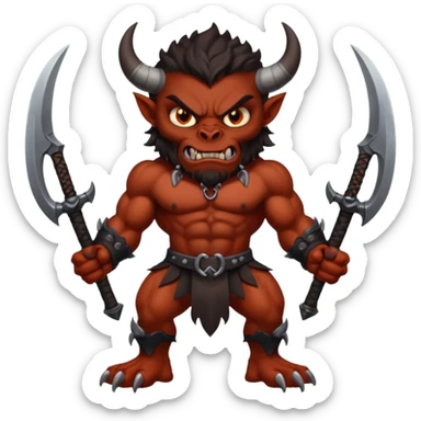 Demonio con armas sticker