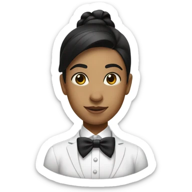 female butler with hair in ponytail sticker
