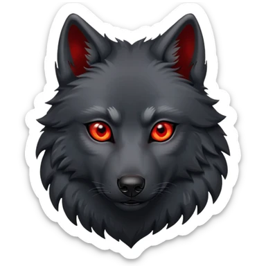 black wolf with red eyes sticker