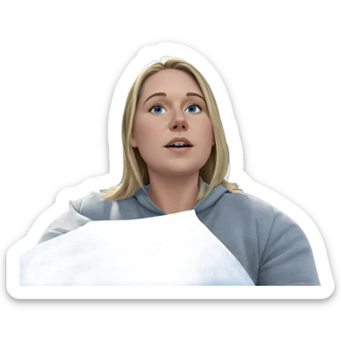 blonde girl under blue sky sticker