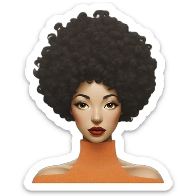 (art by Victor Moscoso0. 7) , (art by Hayv Kahraman0. 9) , (art by Arthur Adams0. 8) . High fashion, trendy, stylish, editorial, magazine style, professional, highly detailed sticker