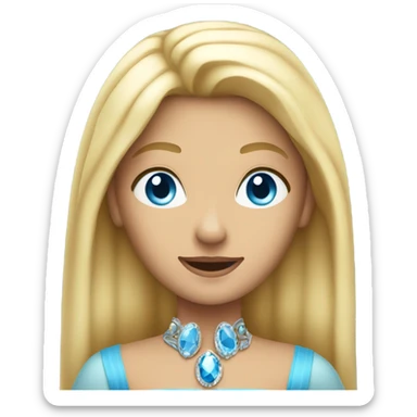blond queen whit blue eyes whit strait hair sticker