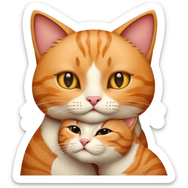 one cat kiss u're mom sticker