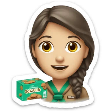white girl scout selling cookie sticker