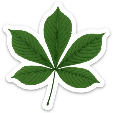 chestnut leaf, green sticker