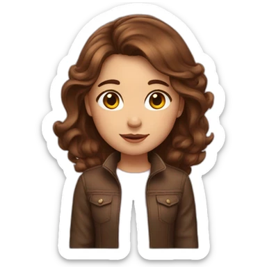 Brown hair girl in love  sticker