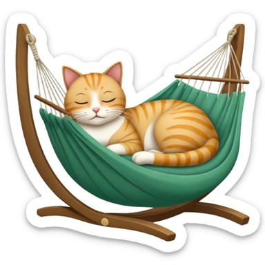 Gatto bianco che dorme sopra un’amaca  sticker