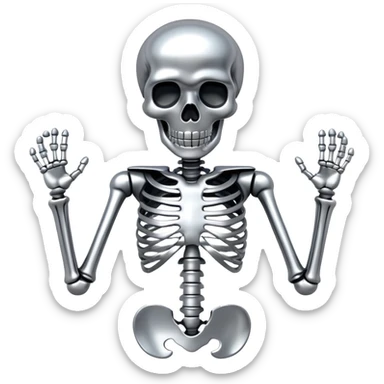skeleton made out of chrome sticker