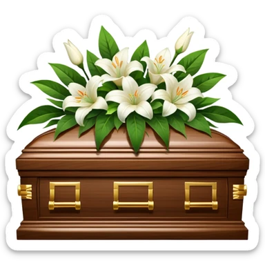 Funeral Casket with Casket Spray sticker