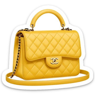 chanel butter yellow bag with gold hardware sticker