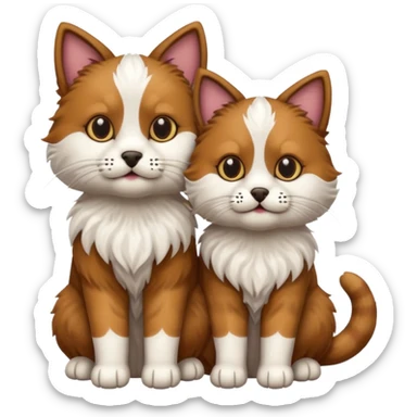 cat and dog one body sticker