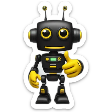 black and yellow robot giving the thumbs-up sticker