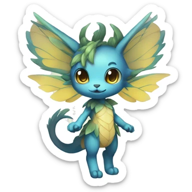 a anthro chibi-style fairy-type Fakémon-hybrid full body sticker
