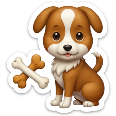 Dog with a bone  sticker