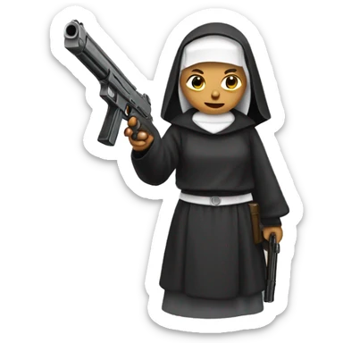 Nun with a gun sticker